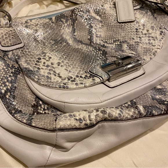 Coach Pinnacle Kristin Metallic Python Embossed Satchel - Picture 7 of 14